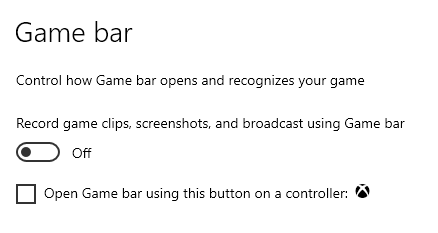 Game bar