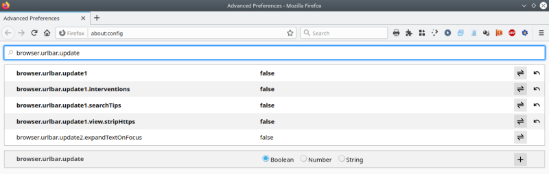 Address bar changes reverted