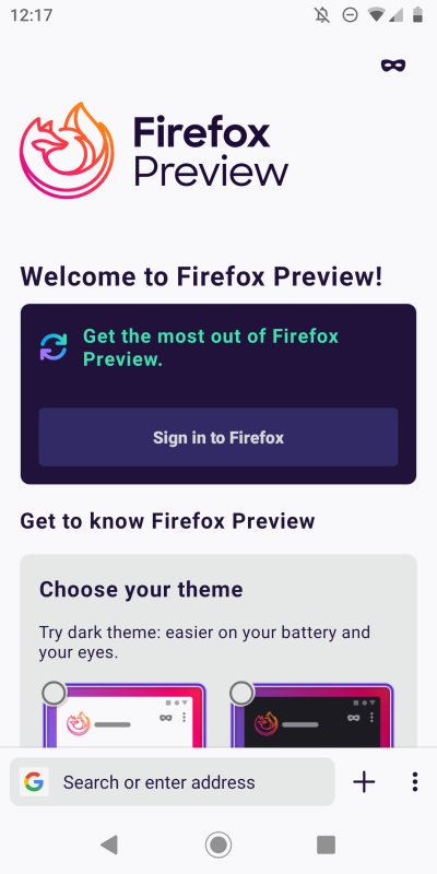 Firefox Preview installed
