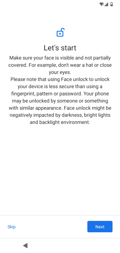 Face unlock