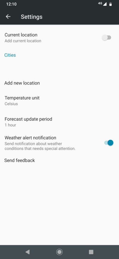 Weather notifications