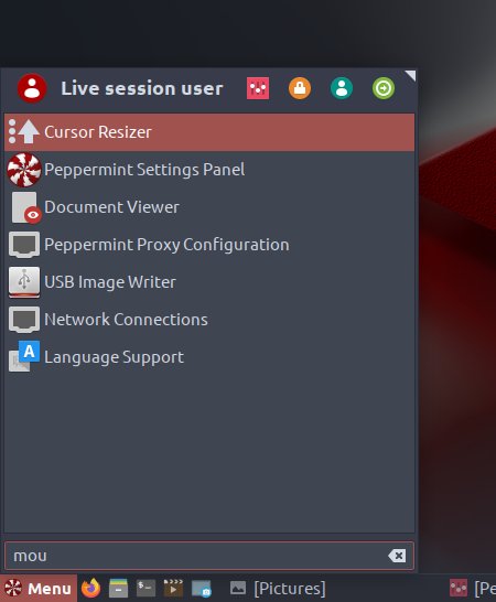 No mouse option in the menu