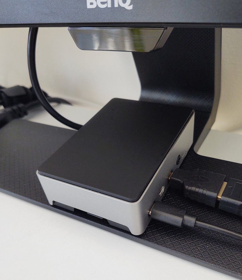 Case placed, side angle