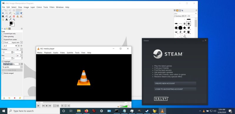 Various apps installed