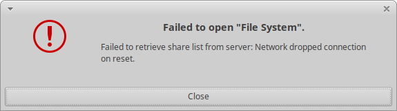 Samba connection error, by name