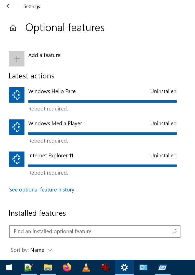 Remove optional components