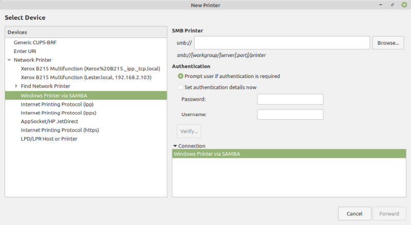 Printers, configure again