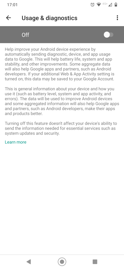 Usage and diagnostics