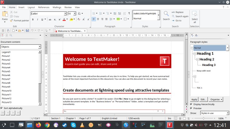TextMaker, busy