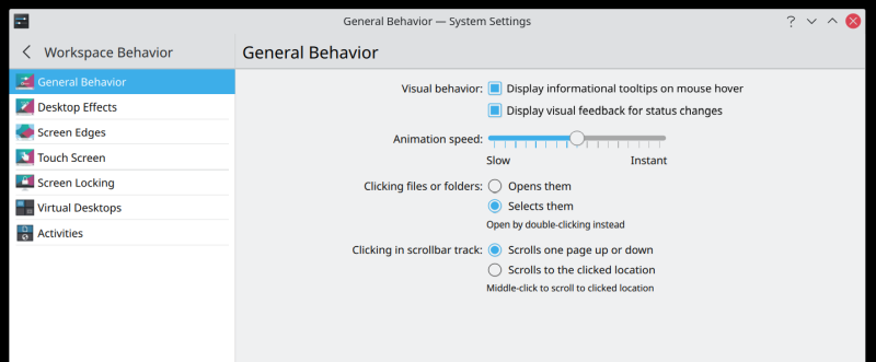 Mouse click settings