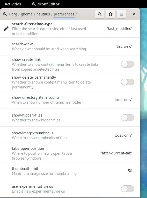 Dconf, Nautilus