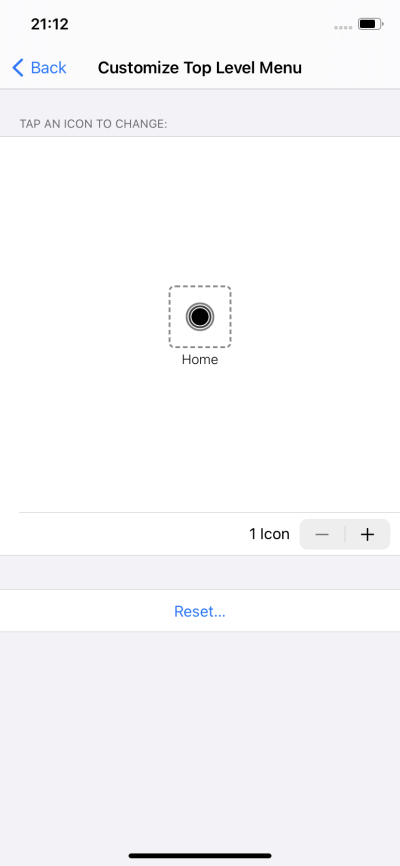 Virtual home button, customization