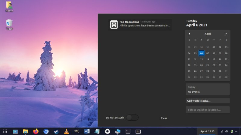 Fedora, Windows 10 notifications