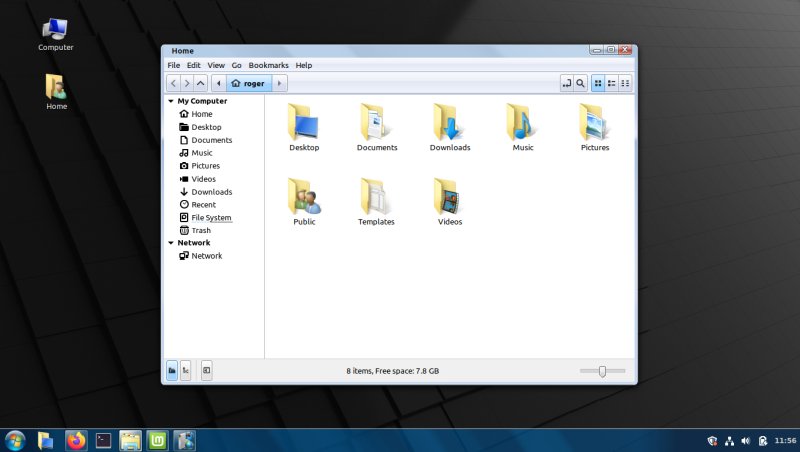Mint, Windows 7, file manager