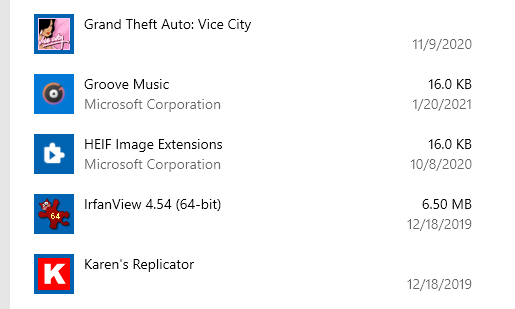 Program no longer shows