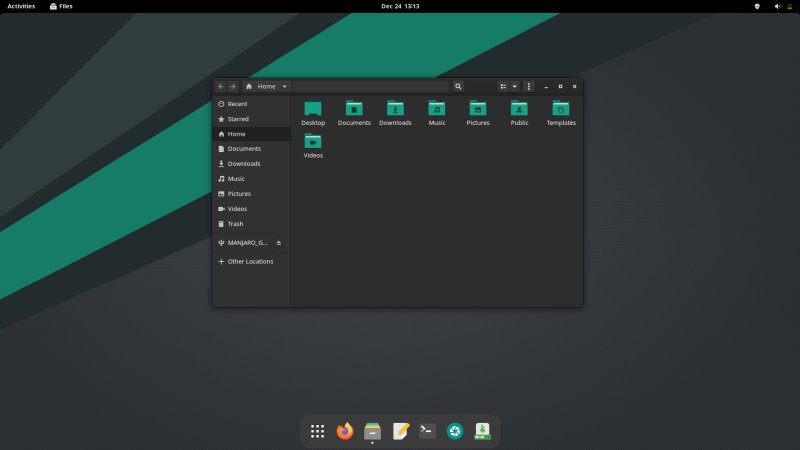 Desktop, file manager open