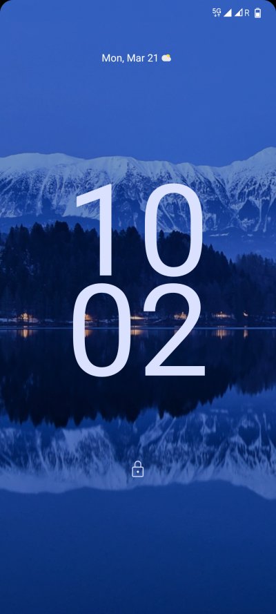 Lock screen, clock, weather