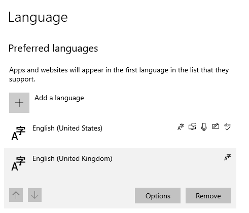 Language added, remove