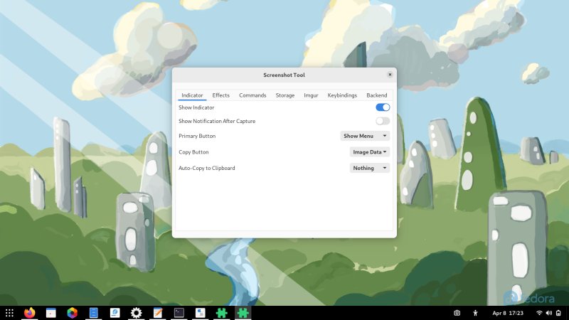 Screenshot extension, options