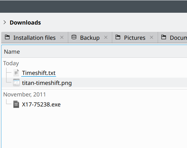 Downloads, date grouping