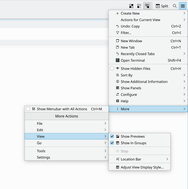 Show in groups option