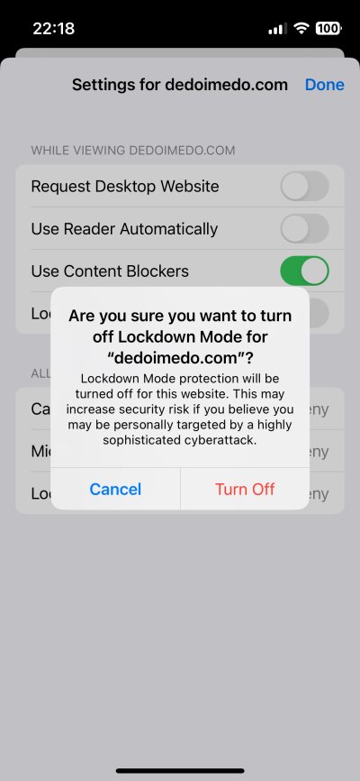 Turn on/off for website