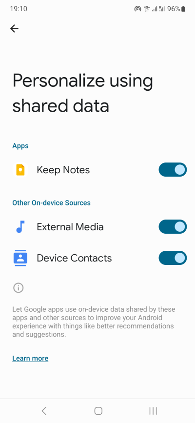 Personalize, shared data