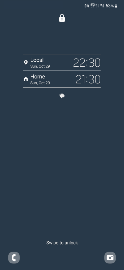 Multi-clock display on lock screen