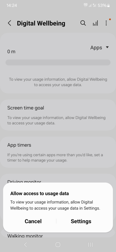 App asks for permission