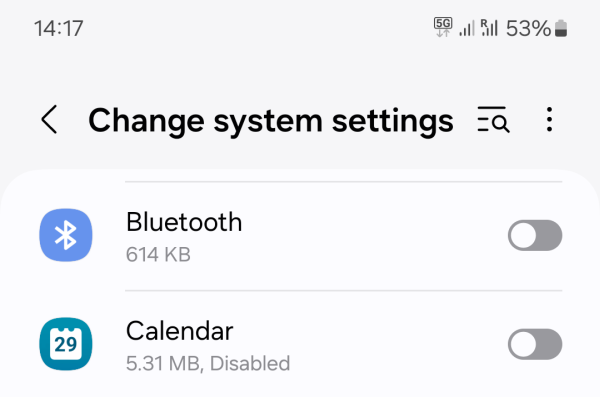 Bluetooth, change system settings