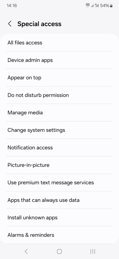 Special permissions
