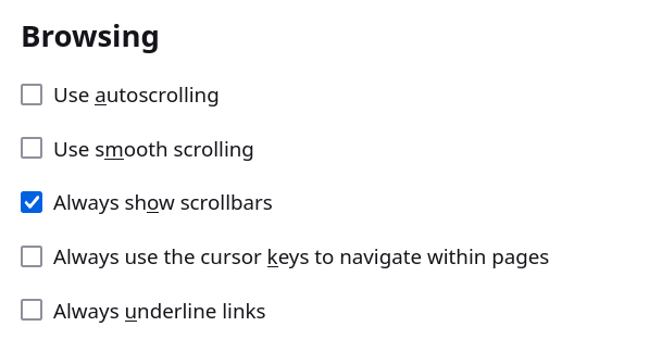 Always show scrollbars