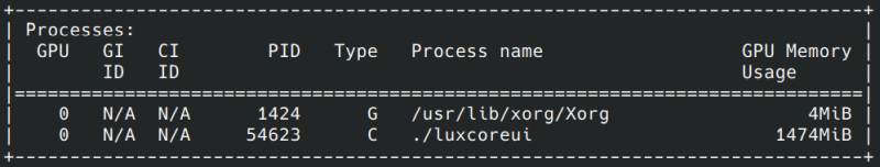Nvidia card, LuxCoreRender running
