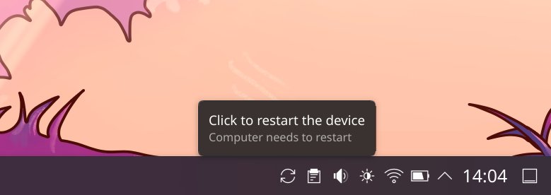 Restart icon stuck to the task manager