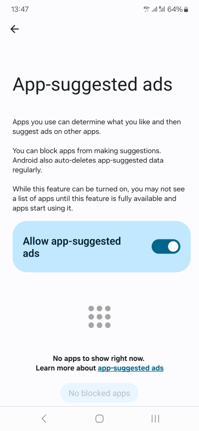 Ads toggled on despite my decision