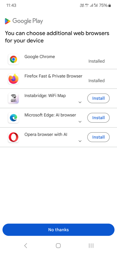 Browser choice