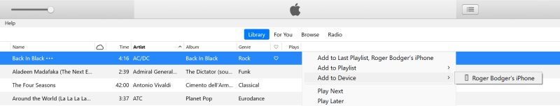 Sync music to iPhone