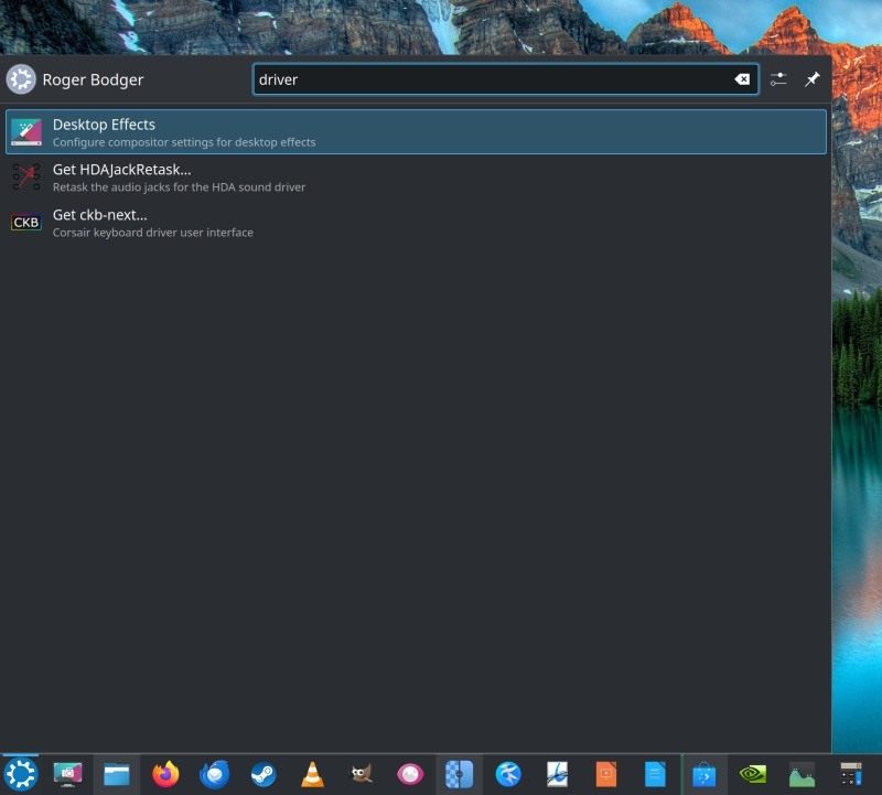 System menu shows no driver tool