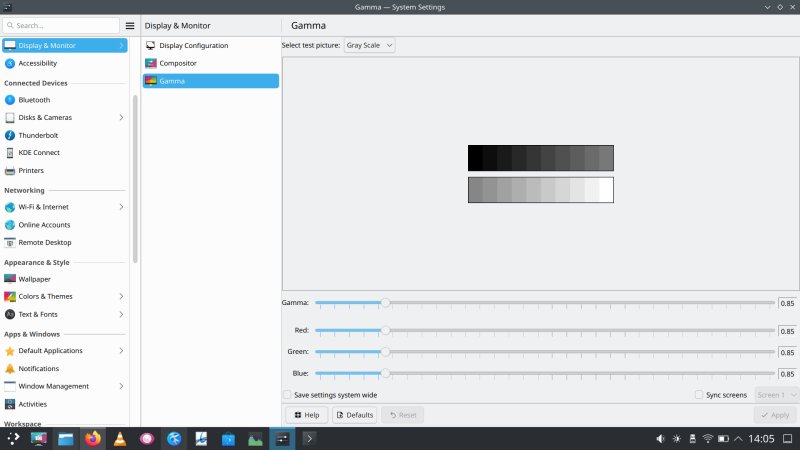 Gamma, display calibration