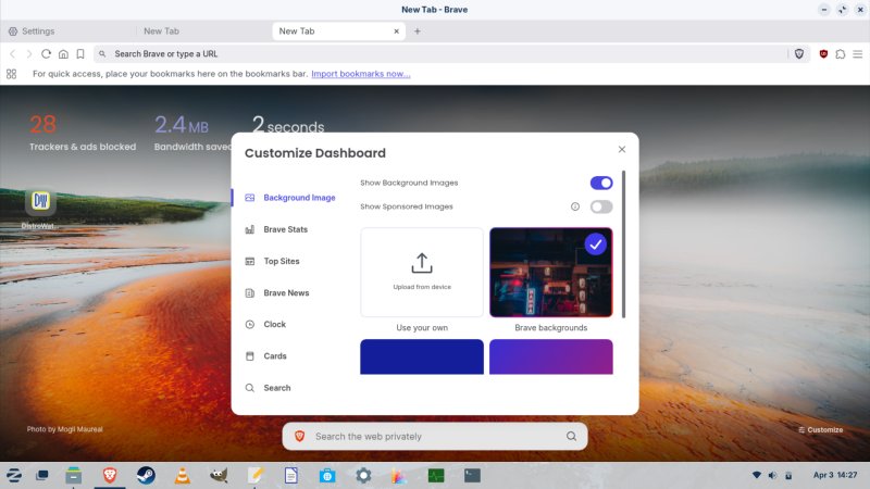 Dashboard, customize