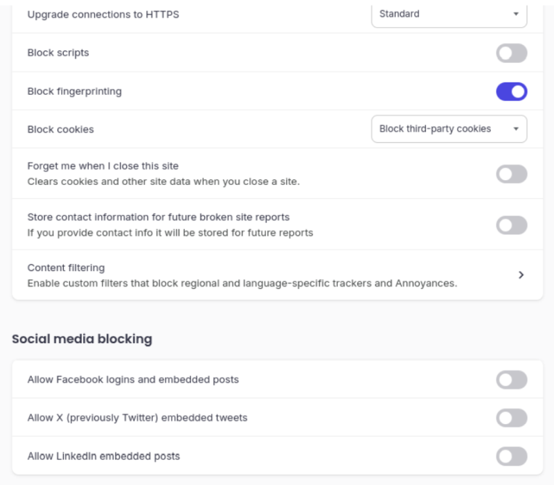 Social media blocking