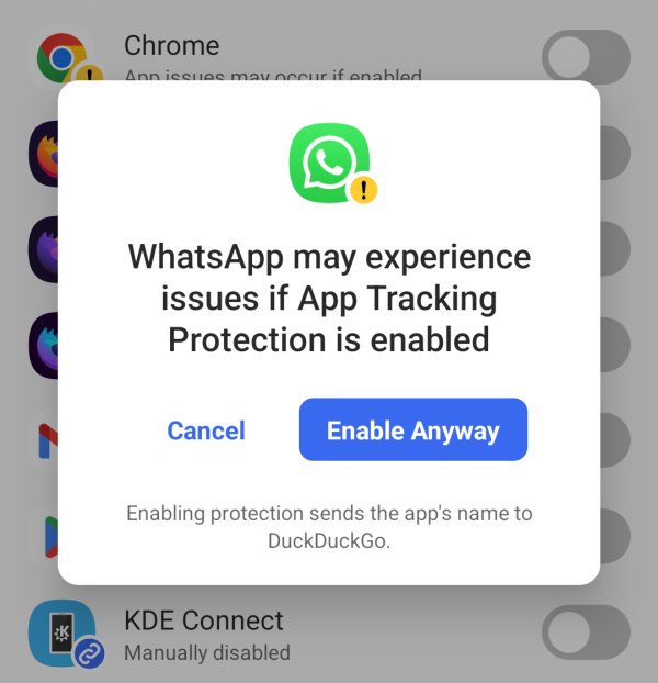 Turn for app known to have issues