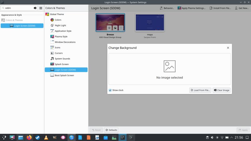 SDDM, select image