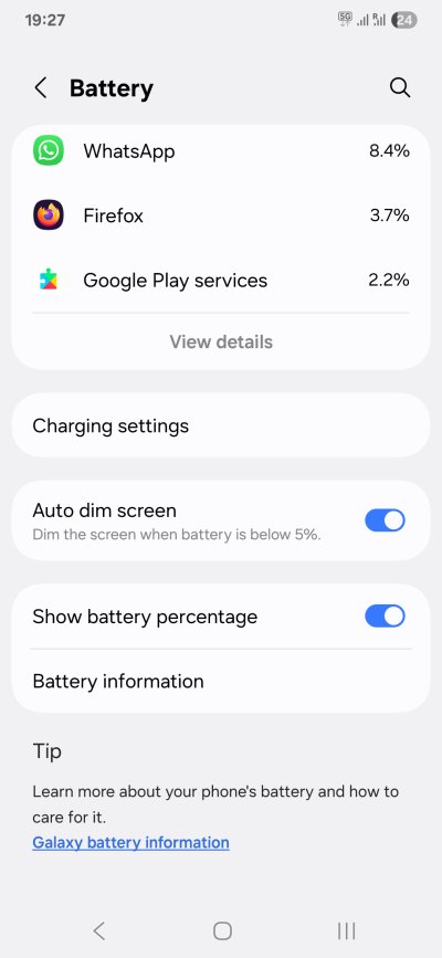Power, dim screen option