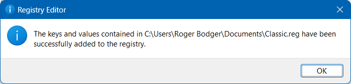 Tried registry tweak