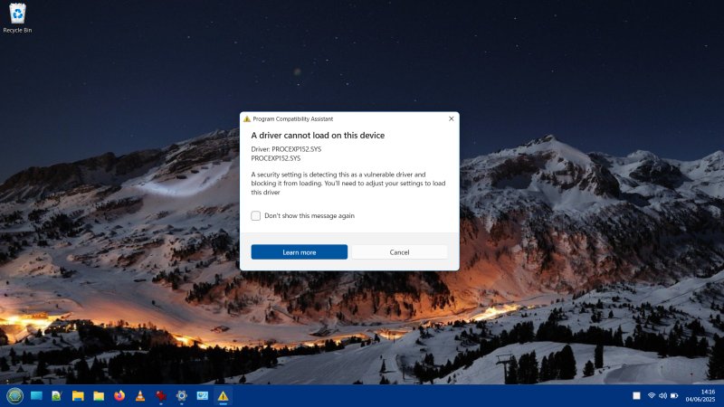 Second vulnerable driver prompt