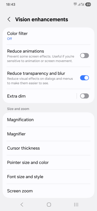 Transparency and blur