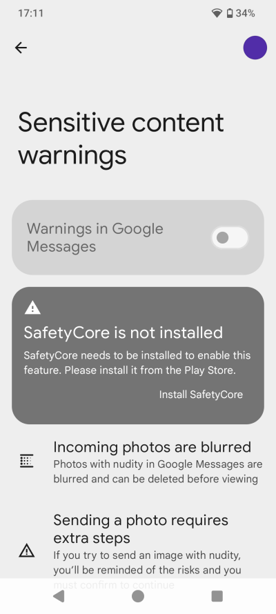 Sensitive content warnings page