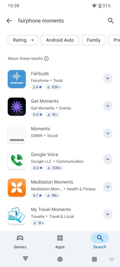 Store, missing app 1