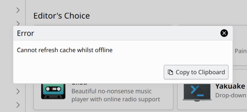 Discover, offline error